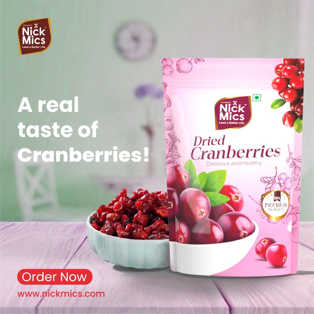 Nickmics Dried Cranberries 200gm | quality cranberries High Antioxidants | Dietary Fiber & No Gluten | Antioxidant Rich | Immunity Booster | Healthy Snack for kids and adult |