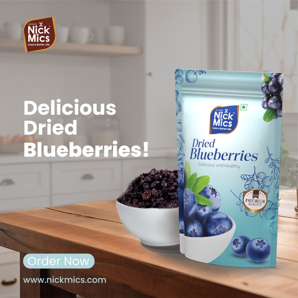 NickmicsDried Blueberries 200gm | Blueberries | Dried Blueberry | Rich in Calcium and Vitamin K |  No Preservatives | Delicious & Healthy Snack | Dry Fruits and Nuts
