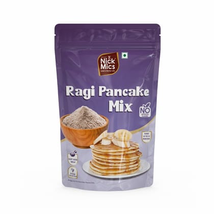 Nickmics Ragi Pancake Mix | Healthy Breakfast for Kids & Adults | Natural And Healthy Food, 100% | High Plant Protein | Low Carbs | Low GI Millet Grain | No Refined Sugar