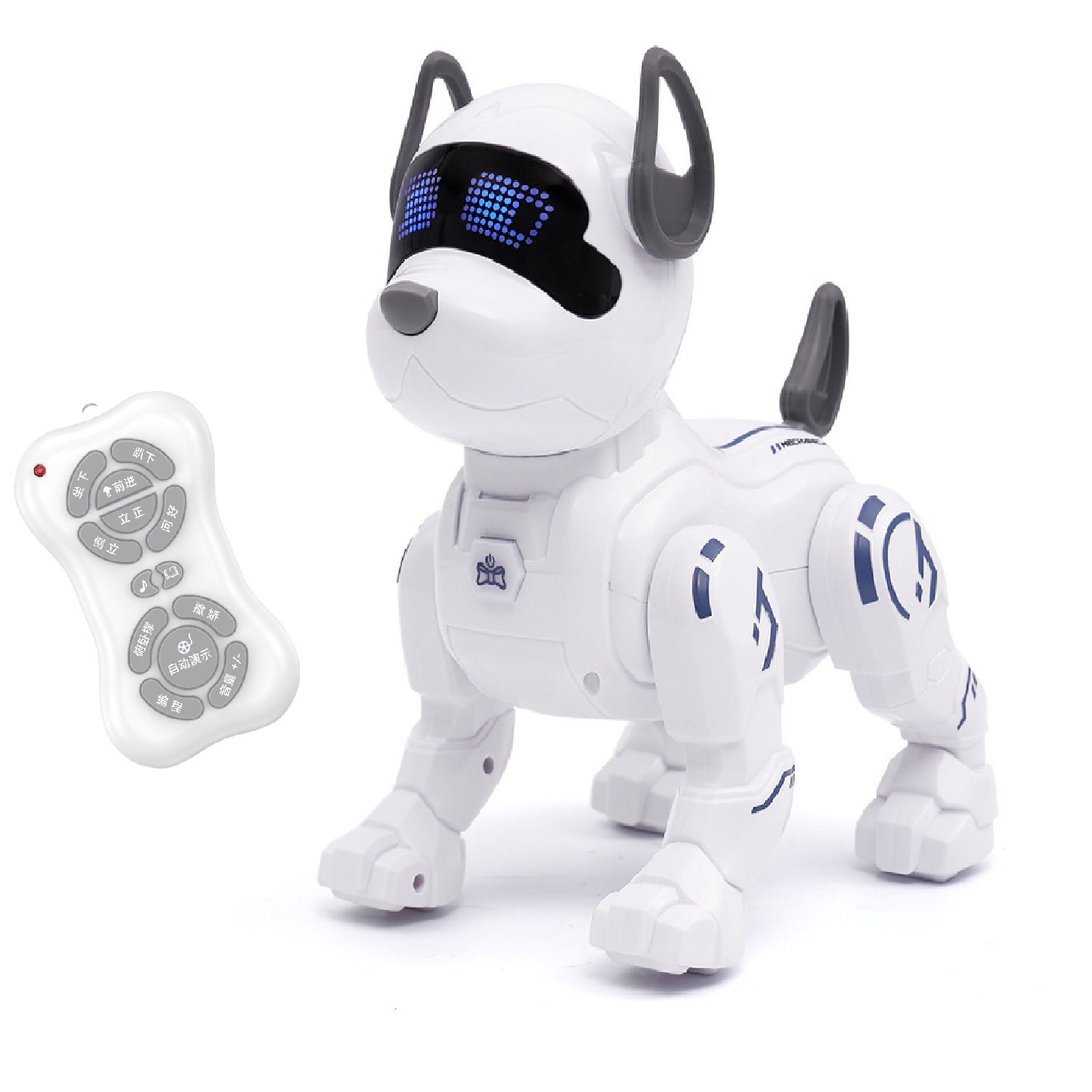 KTRS Enterprise Intelligent Robot Dog Electric Remote Control Programming Electronic pet Toy Simulation Dog Will bark Will go boy Gift