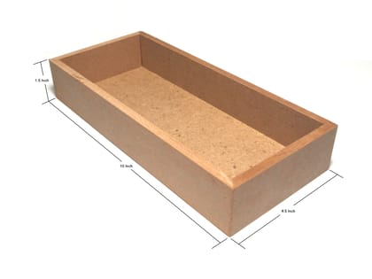DEVESHA DIY Wooden Rectangle Tray - 10 × 4.5 Inch | Art and Craft, decoration and Decoupage