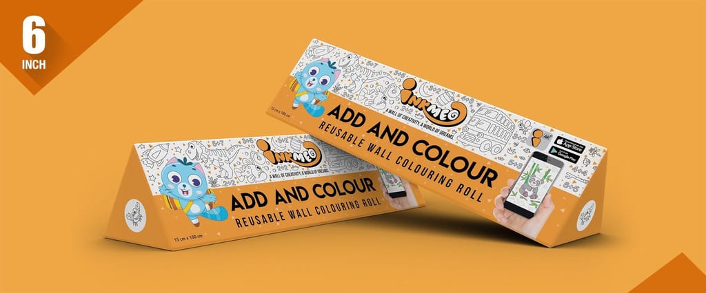 Add and Colour Reusable Wall Colouring Roll (6 inch)-AR Education Experience