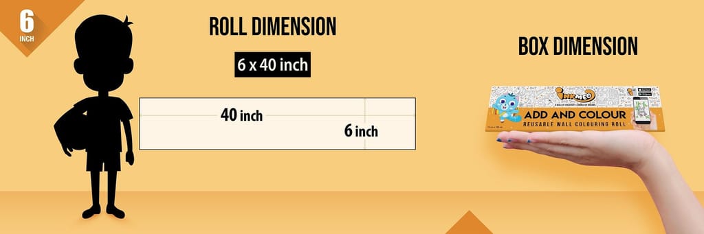 Add and Colour Reusable Wall Colouring Roll (6 inch)-AR Education Experience