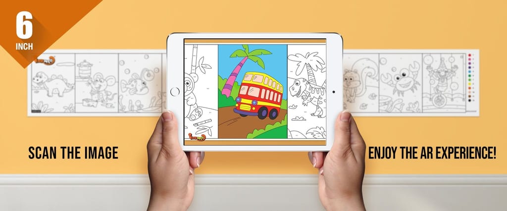 Add and Colour Reusable Wall Colouring Roll (6 inch)-AR Education Experience