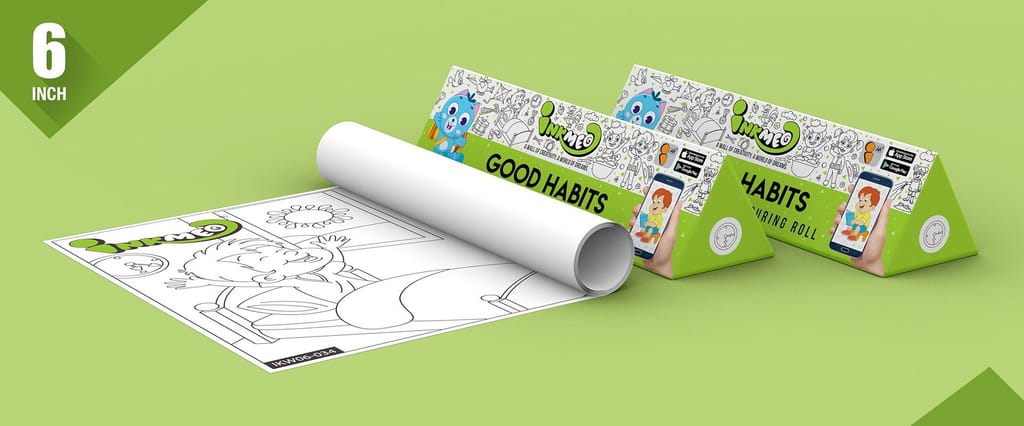 Good Habits Reusable Wall Colouring Roll (6 inch)-Augmented Learning