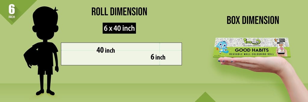 Good Habits Reusable Wall Colouring Roll (6 inch)-Augmented Learning