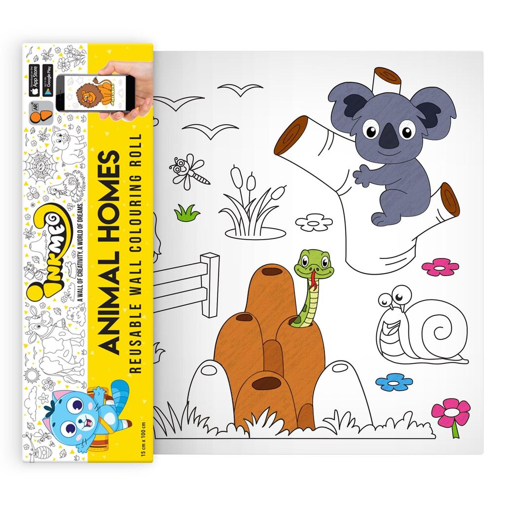 Animal Homes Reusable Wall Colouring Roll (6Inch) -AR Knowledge Exploration