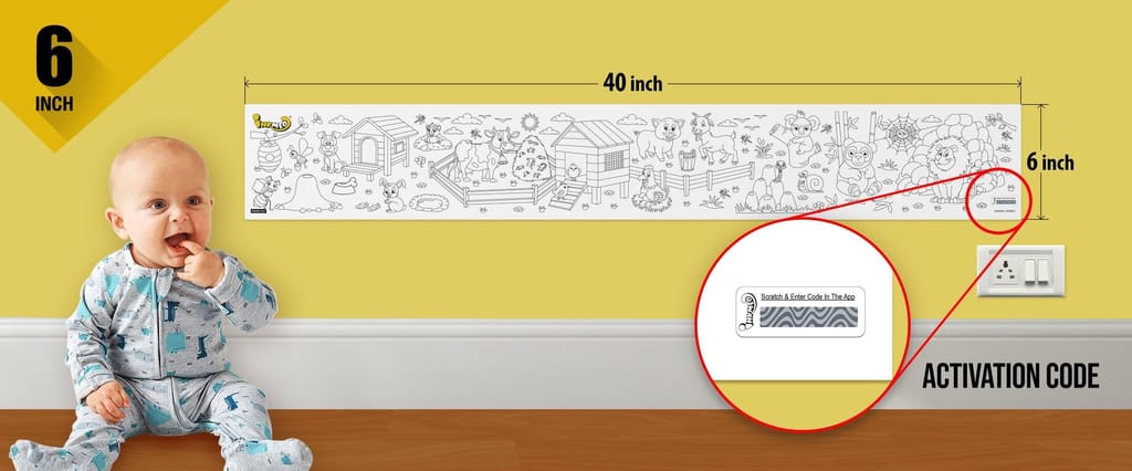 Animal Homes Reusable Wall Colouring Roll (6Inch) -AR Knowledge Exploration