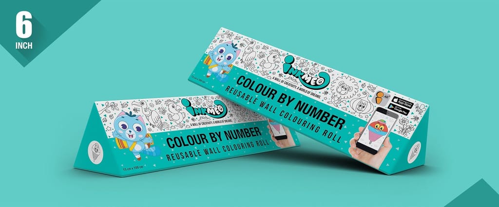 Colour by Number Reusable Wall Colouring Roll (6 inch)-AR Enhanced Learning