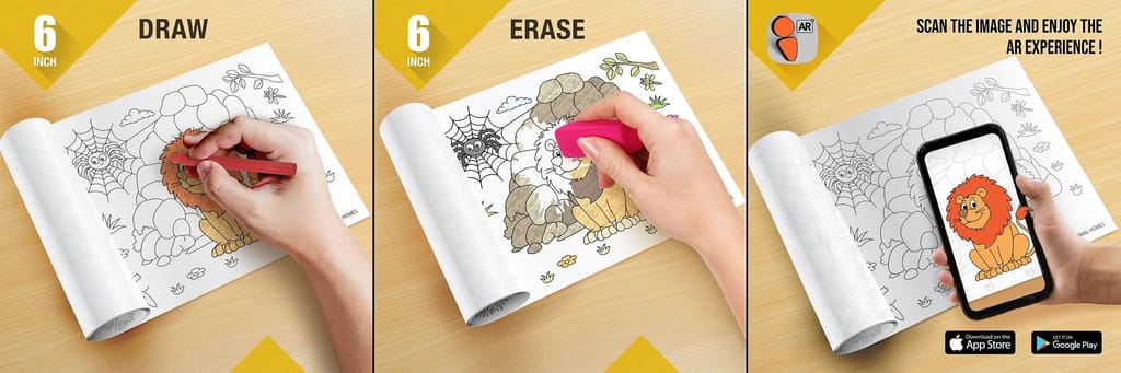 Animal Homes Reusable Wall Colouring Roll (6Inch) -AR Knowledge Exploration