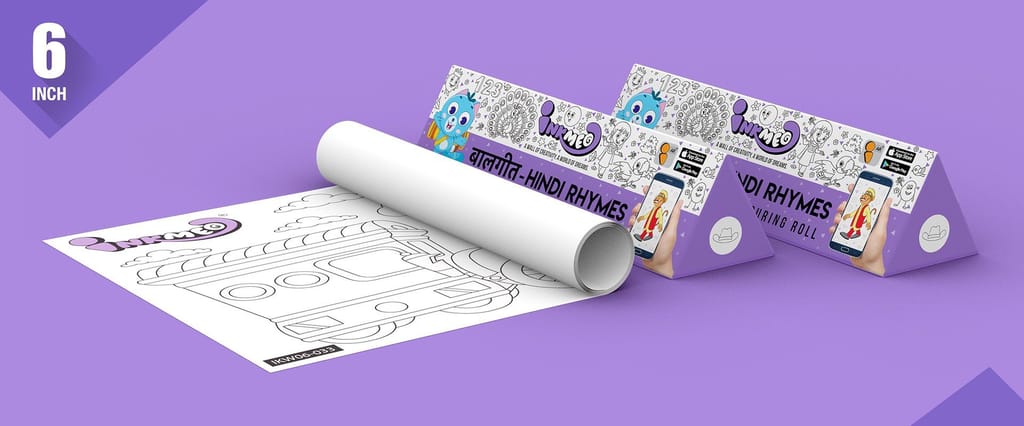 Hindi Rhymes Reusable Wall Colouring Roll(6 inch)-AR-Enabled Education