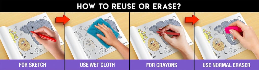 Hindi Rhymes Reusable Wall Colouring Roll(6 inch)-AR-Enabled Education