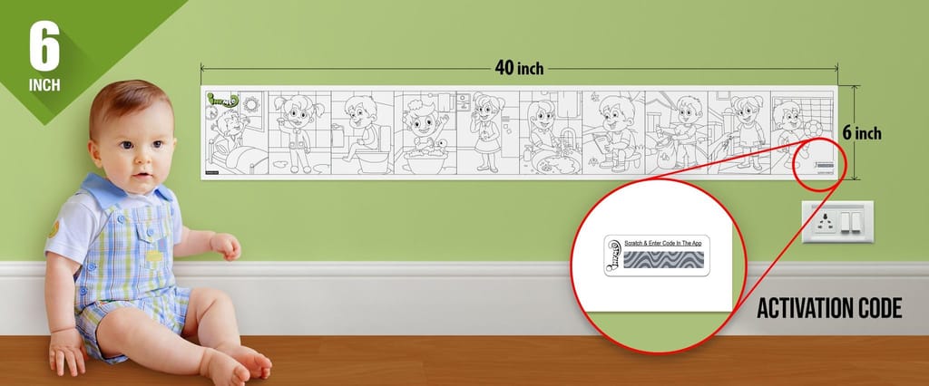 Good Habits Reusable Wall Colouring Roll (6 inch)-Augmented Learning