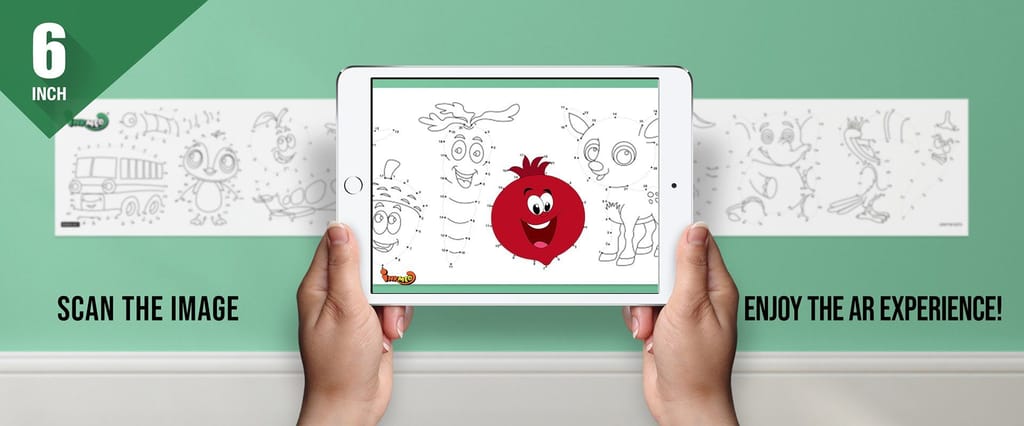 Join the Dots Reusable Wall Colouring Roll (6 inch)-Interactive AR Learning