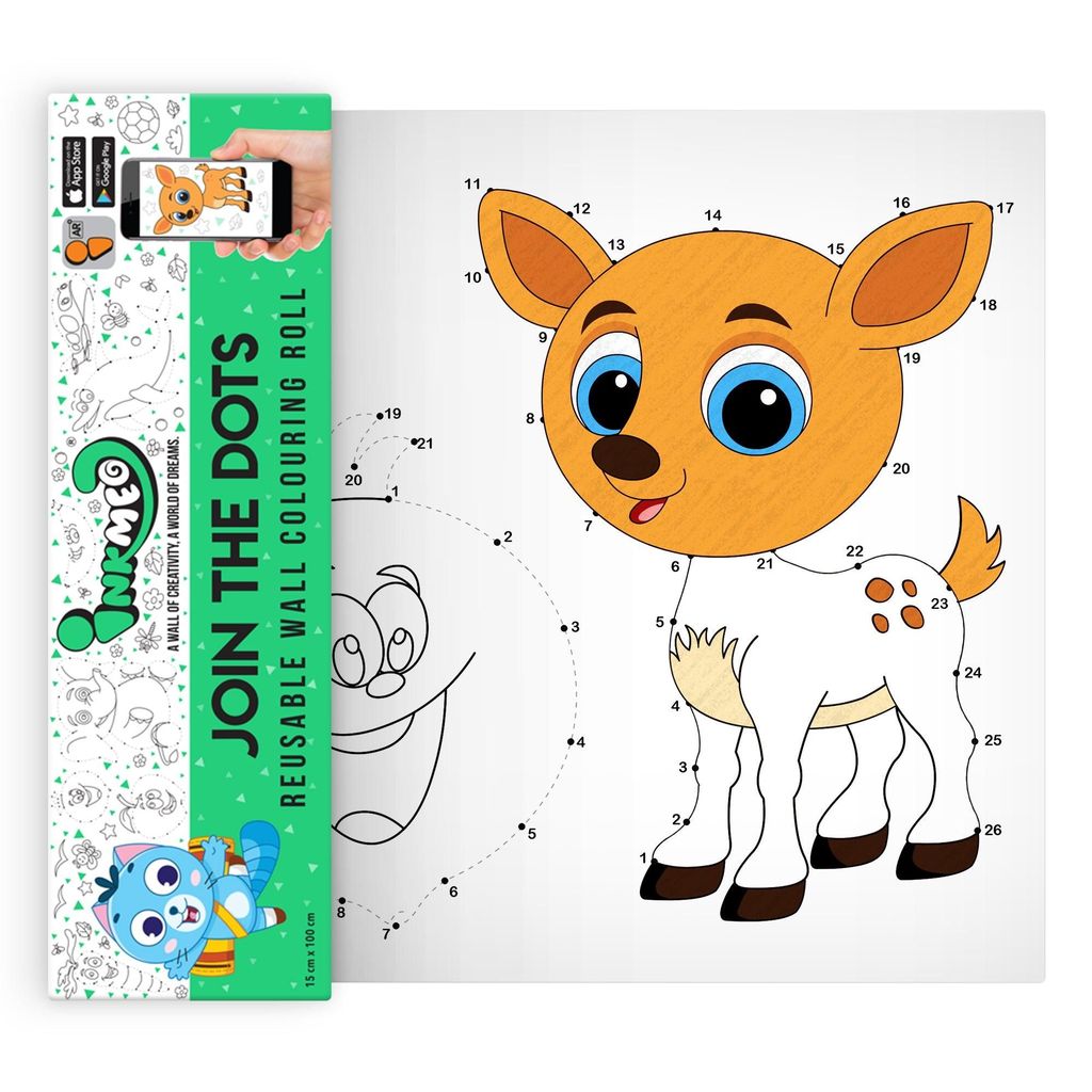 Join the Dots Reusable Wall Colouring Roll (6 inch)-Interactive AR Learning