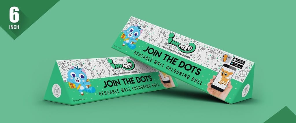 Join the Dots Reusable Wall Colouring Roll (6 inch)-Interactive AR Learning