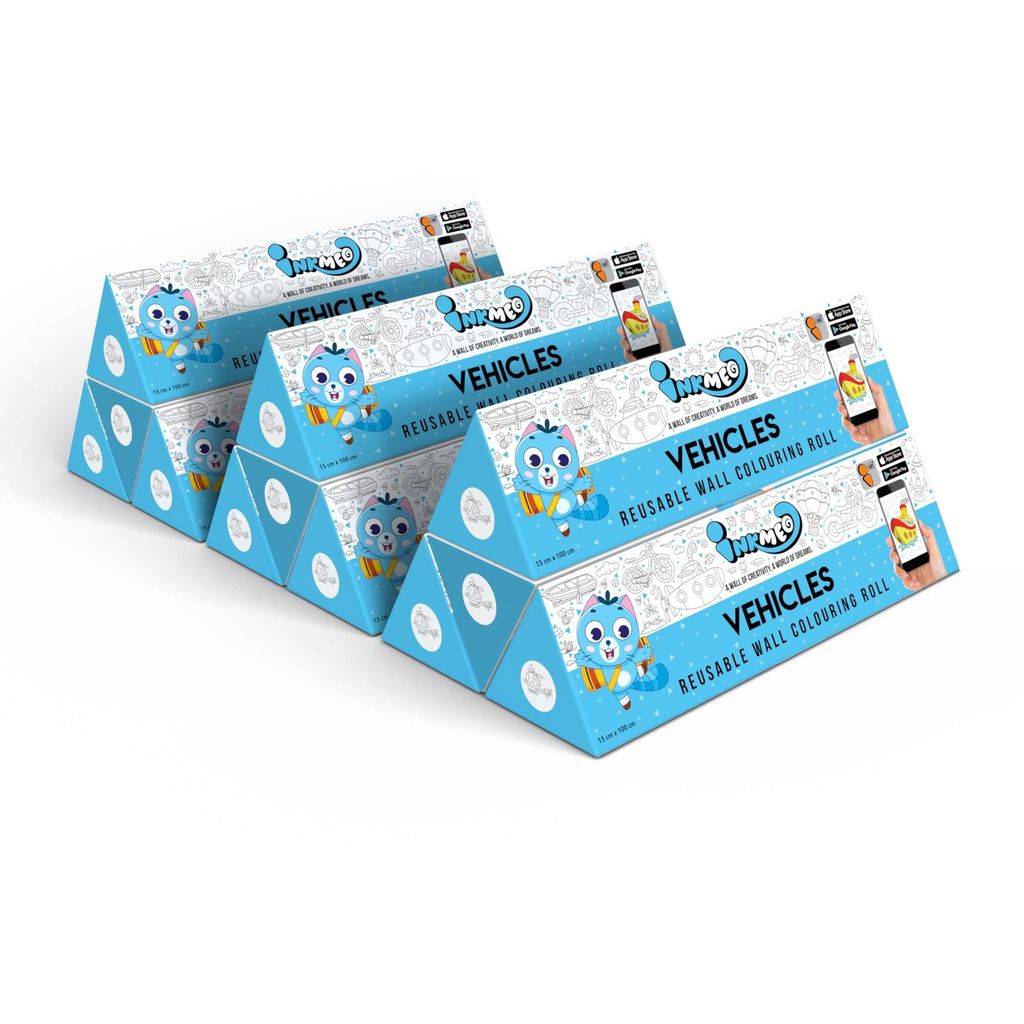 Vehicles Reusable Wall Colouring Roll (6 inch)-Immersive AR Experience