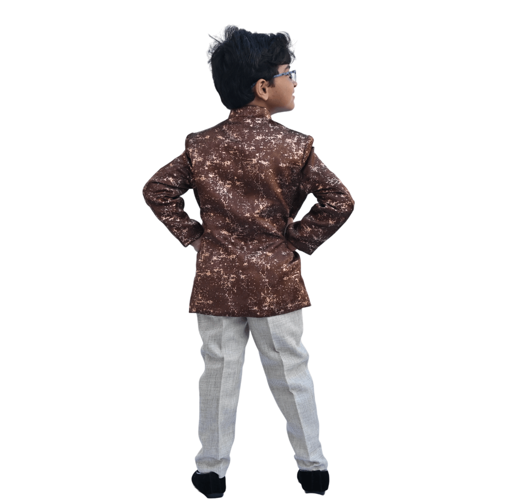 JOYHAAT Kids Boy's Jodhpuri Suit For Party/Wedding/Formal/Festival With Brown Color