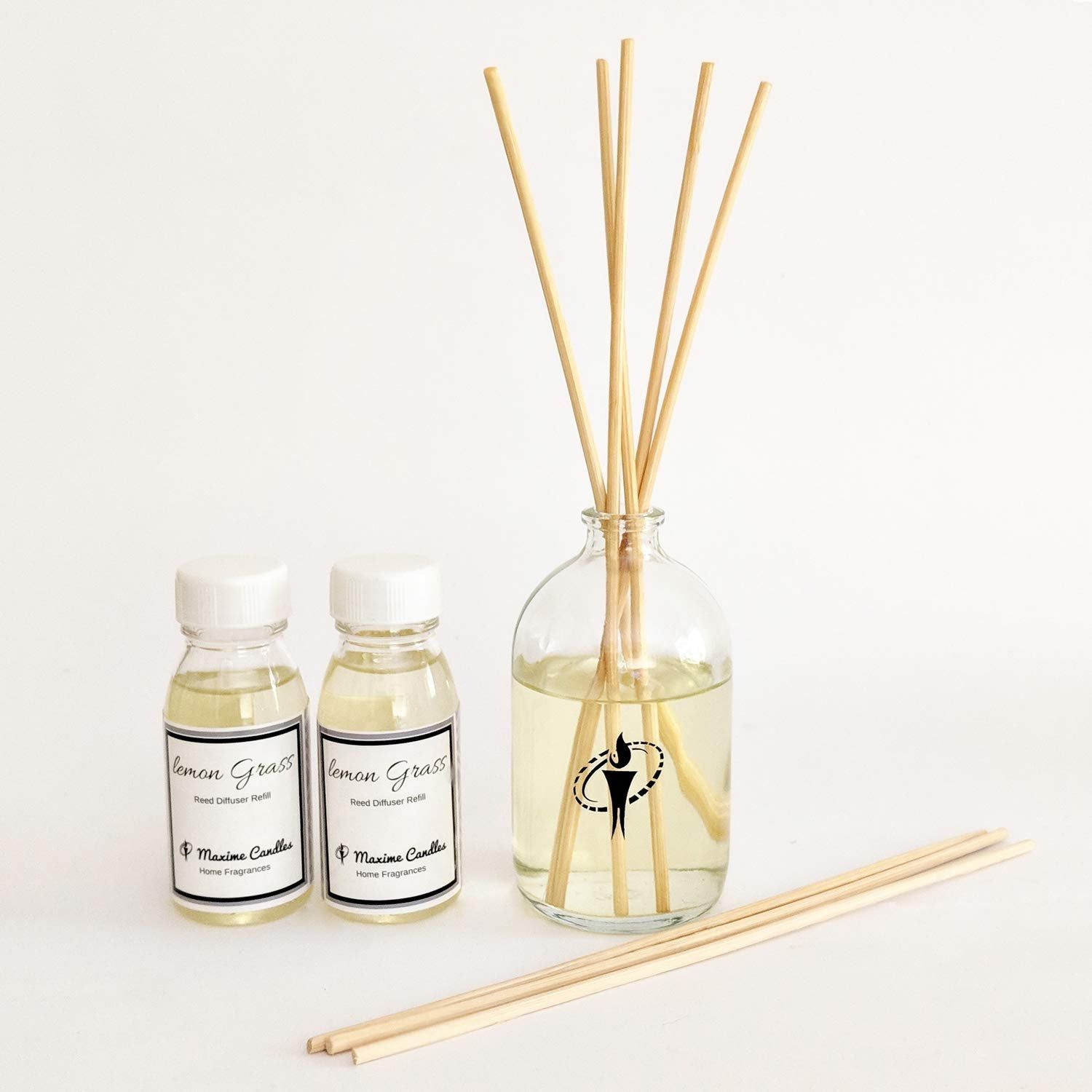 Glass Bottle Reed Diffuser with LemonGrass Aroma Oil - GR1