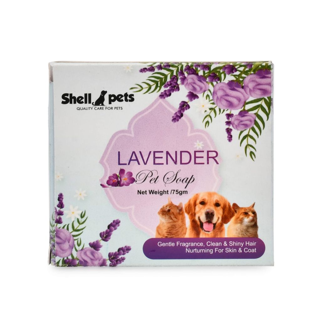 Shell Pets Lavender Dog Soap 75Gm | | Lavender Soap for Dog, Pet Soap for Dog, Soap for Dogs Bath, Dog Soap for Pomeranian, Shih Tzu Puppy, German Shepherd, Labrador & Golden Retriever - Pack of 1 (75 gm)