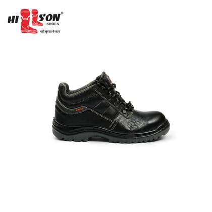 Hillson Steel Toe Leather Safety Shoe (Black, S1, Size 9)