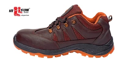 Hillson Steel Toe Artificial Leather Safety Shoe (Brown, S2, Size 8)