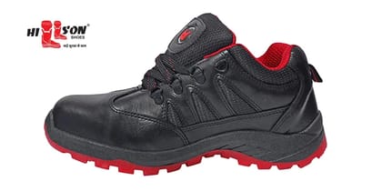 Hillson Steel Toe Synthetic Leather Safety Shoe (Black, SBP, Size 6)