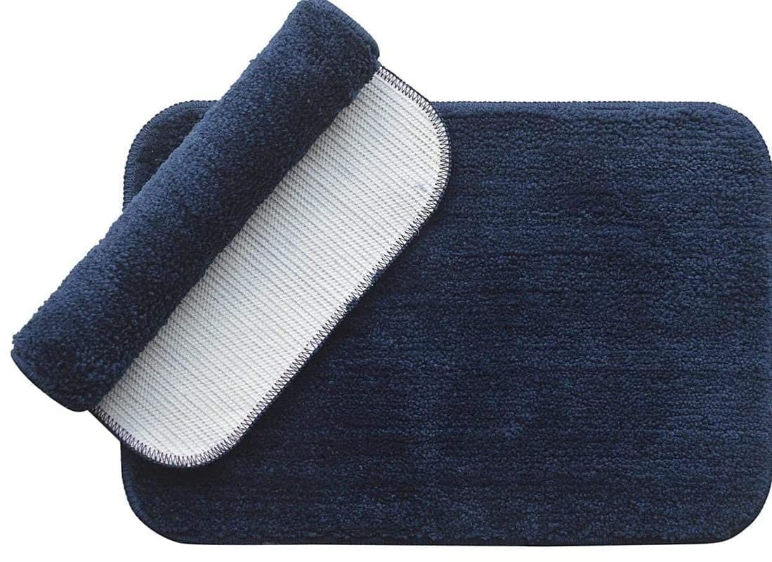 HK TechLoom Premium Microfiber Anti Skid Door Mat Set of 2-40" x 60" (Blue)