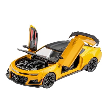 KTRS ENTERPRISE 1:24 Alloy Metal Pull Back Die-cast Car Model Car Pull Back car Super car with Openable Doors with Sound and Light Doors & Light Music Boys Toys Kids (Chevrolet Camaro)