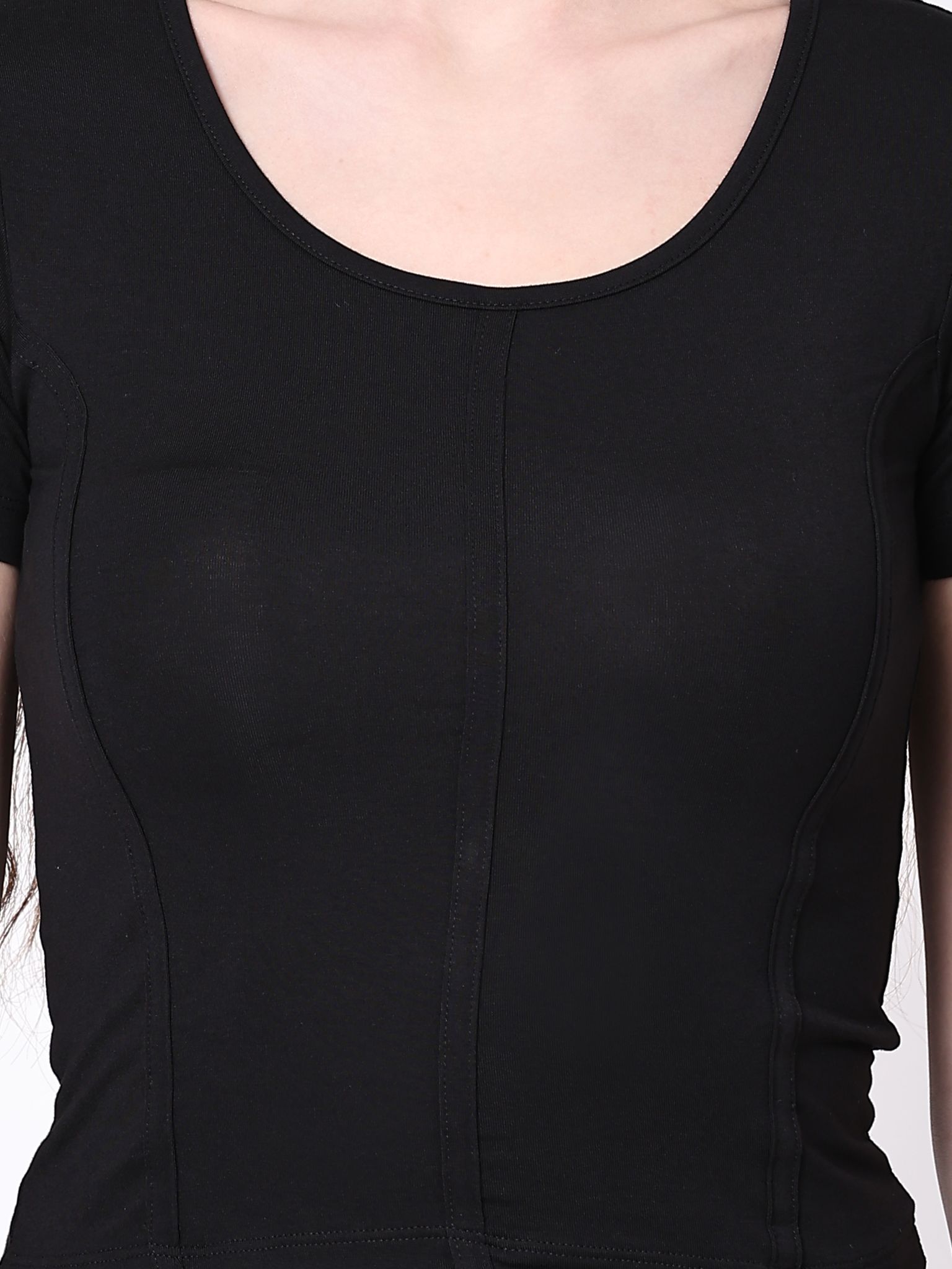 Women Solid Round Neck Viscose Rayon White T-Shirt