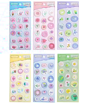 KTRS Enterprise Three-Dimensional Relief Imitation fire Paint Seal Stick Hand Account Envelope Three-Dimensional Seal Stick Creative goo Card Decorative Material Sticker Set of 6