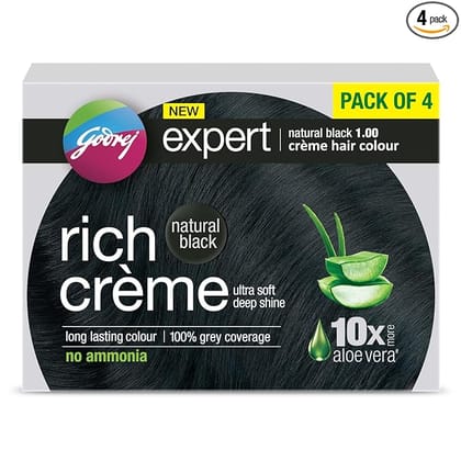 Godrej Expert Rich Crème Hair Colour Shade - Pack of 10 (NATURAL BLACK)