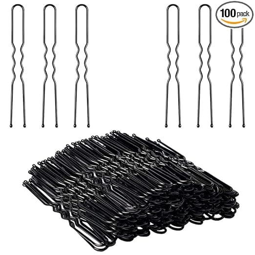  100-Pack Black Hair Pins for Women and Girls, 2.3 Inches Long, Bobby Pins for Hair Styling