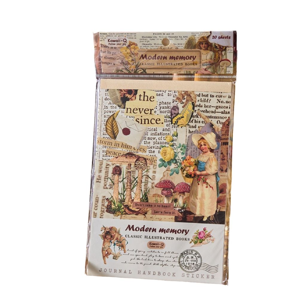 KTRS ENTERPRISE Morning foam sticker book Modern Memory Thin series of 20 DIY decorative stickers without repeating European and American retro hand account - Stationery | Buy online on ZillyBuy