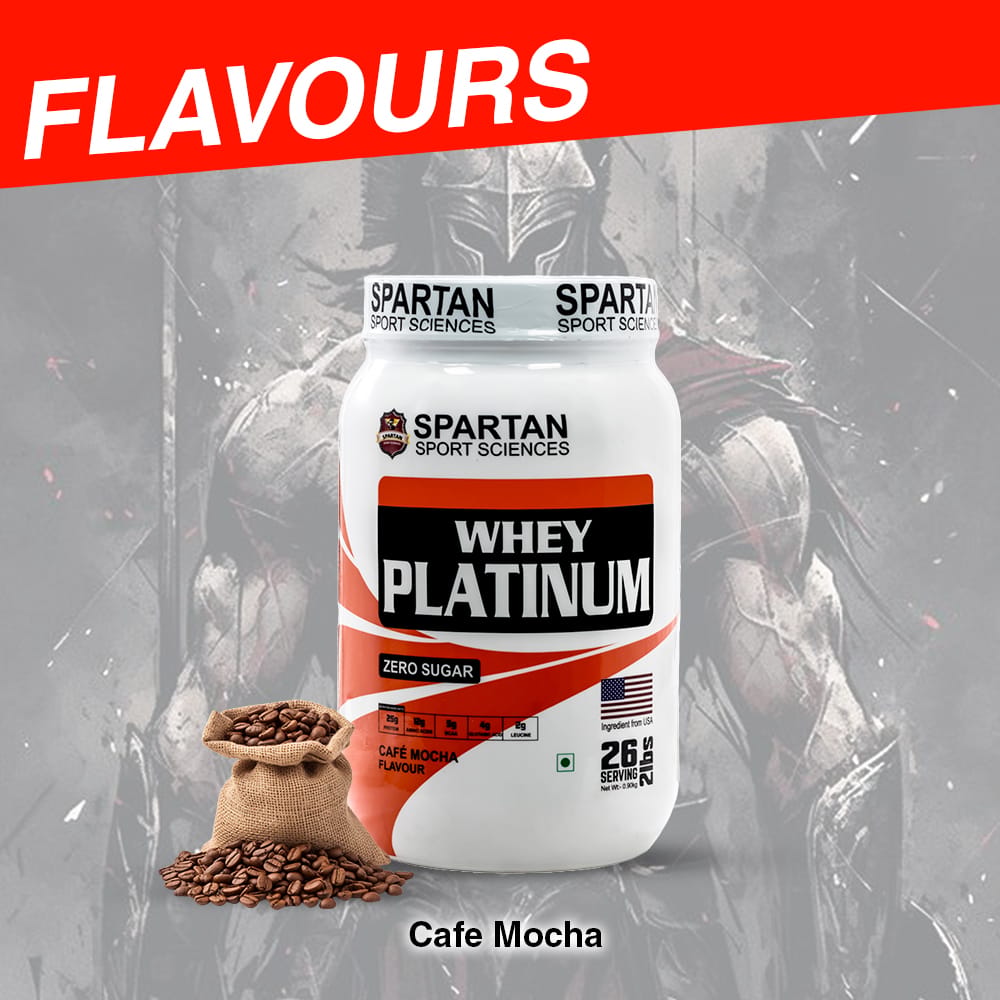 SPARTAN SPORT SCIENCE Whey Platinum Protein Powder Concentrate Supplement with 24g Protein, 12g EAA, 5g BCAA, 4g Glutaine Acid for Men & Women