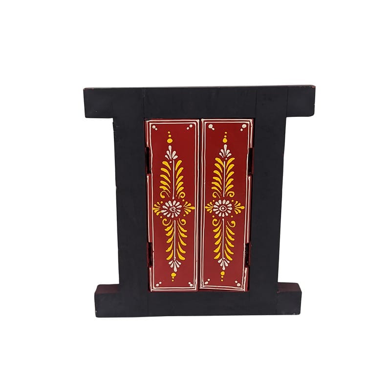 Handcrafted Wooden Jharokha Window Wall Hanging With Doors   For Wall Decor, Home Decor, Room Decor,