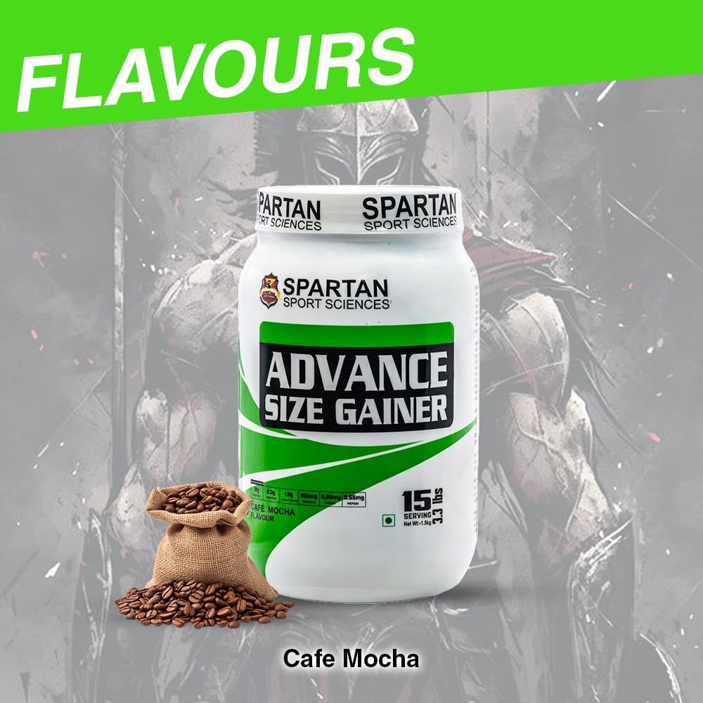 SPARTAN SPORT SCIENCES Advance Size Gainer | Muscle Mass & Weight Gainer Powder with Highest Protein and Carbohydrates with 13 Multivitamins & Minerals for Men & Women