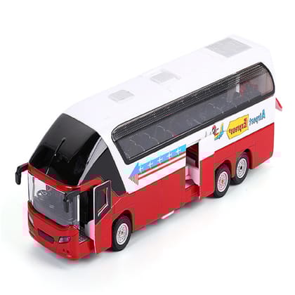 KTRS Enterprise Display Cars Tourist Traffic Double Decker Bus Alloy Car Model Diecasts Metal City Tour Bus Car Model Ornaments Collection Gift