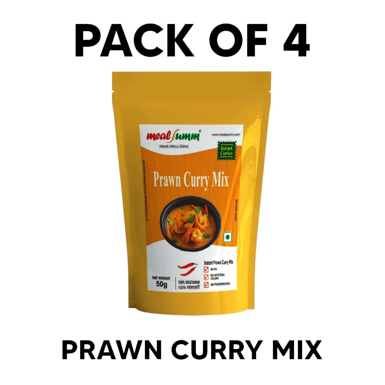 Prawn Curry Mix ( Meal Prep mix - Just add Prawns- Pack of 4) - 200 gm