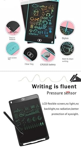 LCD Writing Tablet 12" inch Sketching pad/Drawing Pad for Kids and Adult (Pack of 1), Black