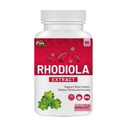 Nutramagik Rhodiola Extract  60 Capsules - Supports Brain Health, Reduces Stress and Anxiety