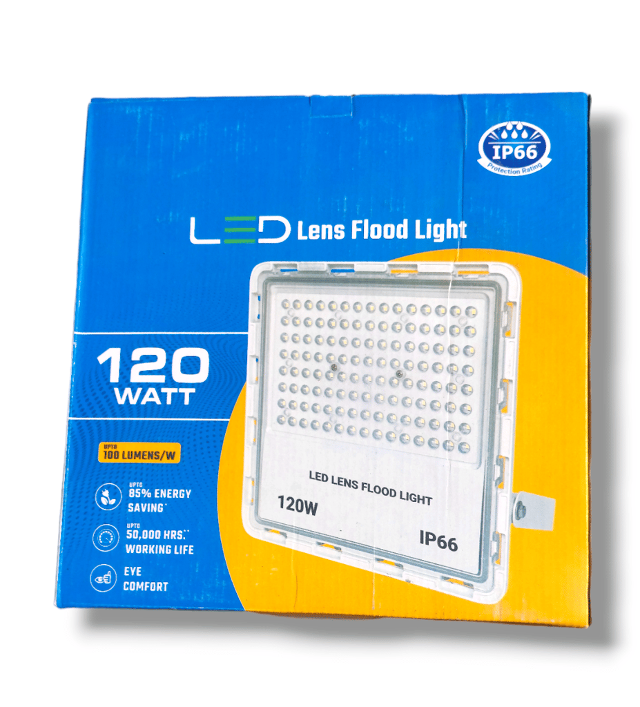 ALCOLIGHT 120W LED Flood Light LENCE, Waterproof IP66, 10000lm, 5000K Daylight, ETL DLC Listed