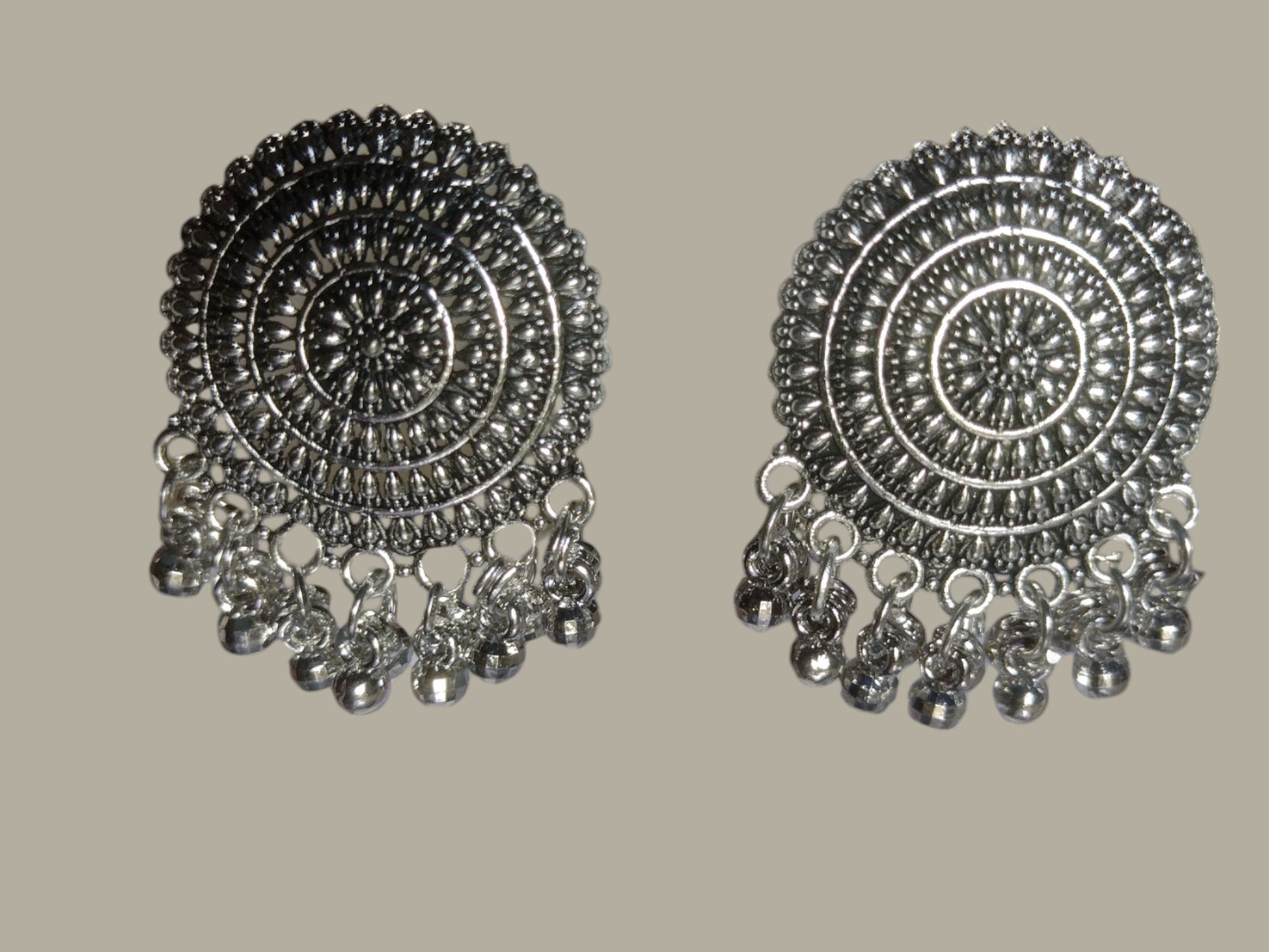 Oxidised Stud Jhumki Earring