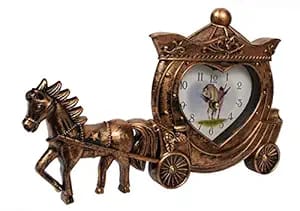 Online Horse Carriage Alarm Clock Bedside Desk Alarm Clock Timepiece Table Clock