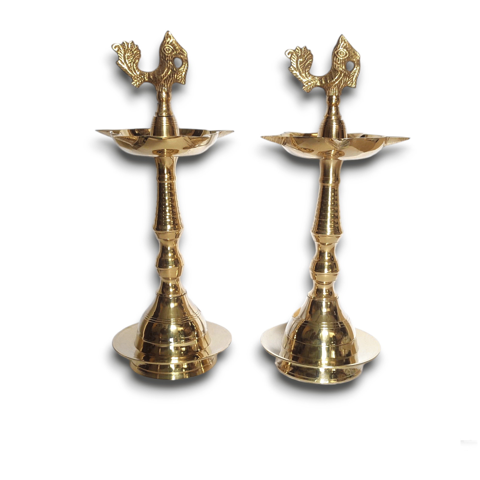 NAAYAGI- BRANDED PURE BRASS MADE MURUGAN VILAKKU, KUTHUVILAKKU - 1 PAIR ( 2 PIECES )