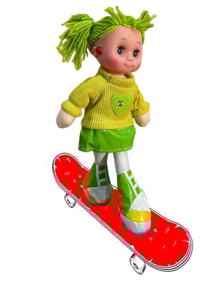 Cuttie Soft Musical Doll with Blinking Eyes for Kids, 28 cm (Green)