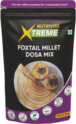 Nutrivise Xtreme Instant Mix : Foxtail Millet Dosa Mix|Instant Cook|Low GI|Rich in Protein & Fiber|500g (Pack of 1)