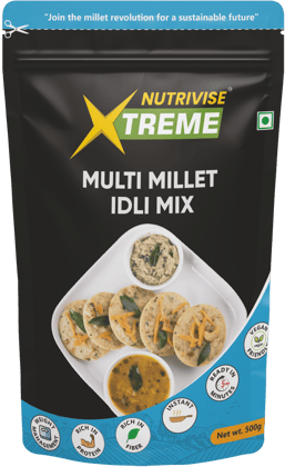 Nutrivise Xtreme Instant Mix : Multi Millet Idli Mix|Instant Cook|Low GI|Rich in Protein & Fiber|500g (Pack of 1)