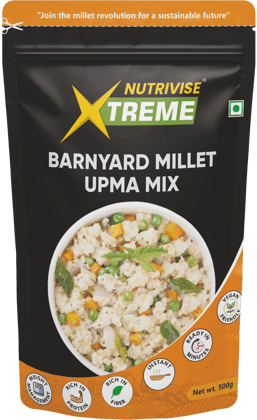 Nutrivise Xtreme Instant Mix:Barnyard Millet Upma Mix|Instant Cook|Low GI|Rich in Protein & Fiber|500g (Pack of 1)