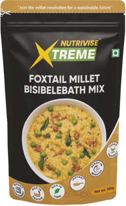 Nutrivise Xtreme Instant Mix : Foxtail Bisebellebath Mix|Instant Cook|Low GI|Rich in Protein & Fiber|500g each(Pack of 1)